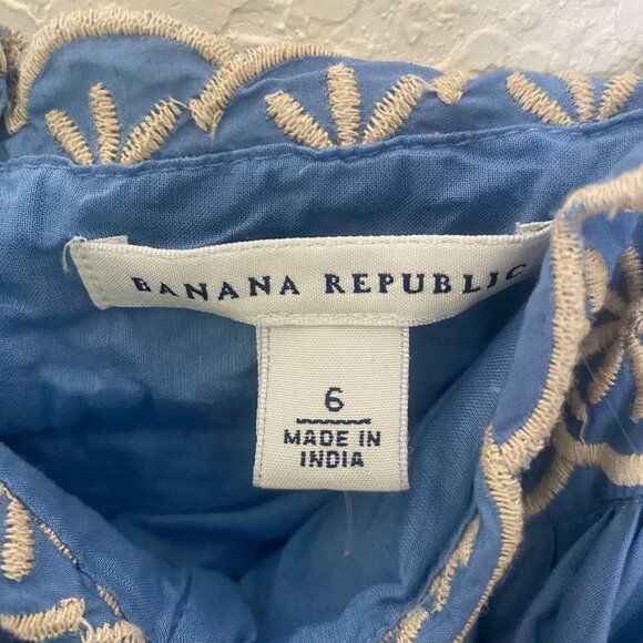 NWT Banana Republic Dress Womens Size 6 Blue Sleeveless Embroidered $148 - Picture 5 of 16